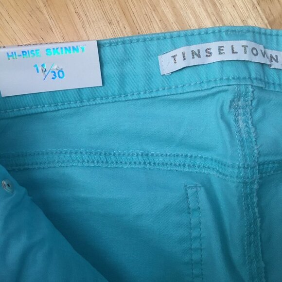 Tinseltown High Rise Juniors Skinny Jeans Sea Glass Size 11. NWT - Picture 6 of 13